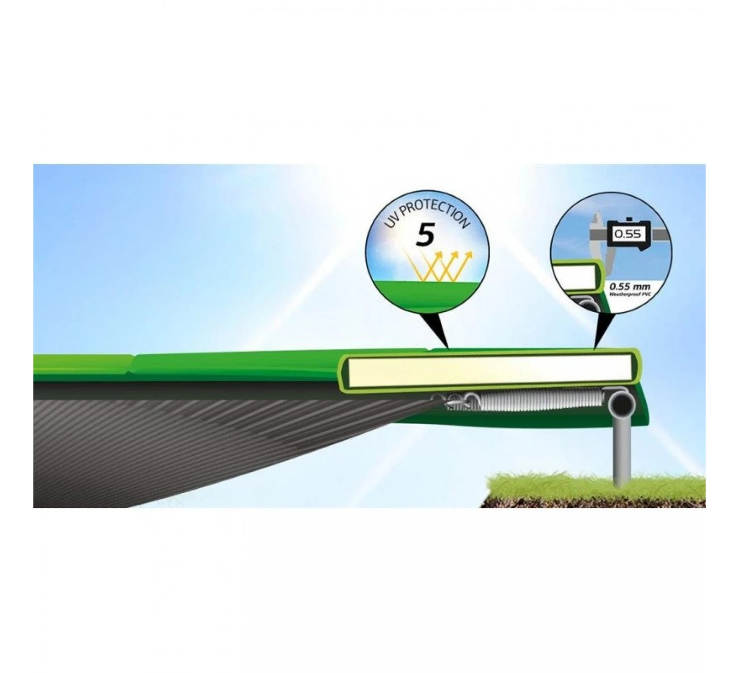 Berg Champion Inground 380 Trampoline - Grijs 7 Berg Champion Inground 380 Trampoline - Grijs - Afbeelding 5